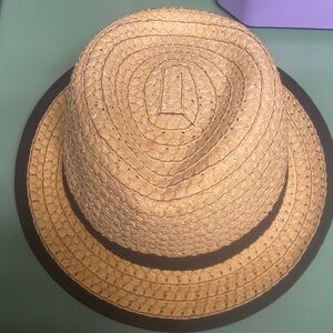 Natural Straw Fedora with Black Band